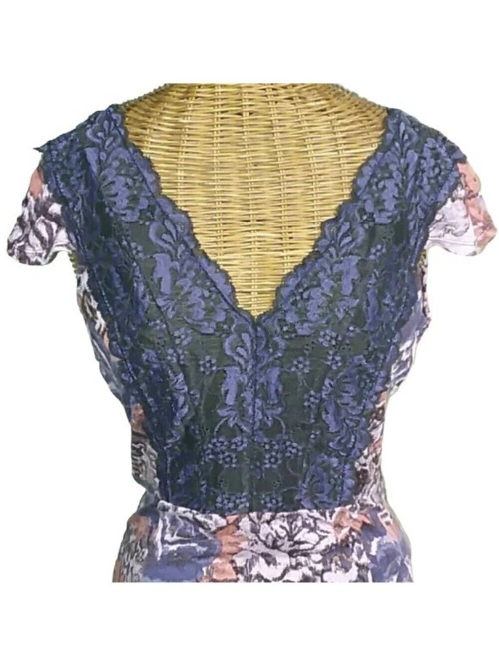 Free People Purple Floral Lace Bodycon y2k Mini Dress - Picture 2 of 5